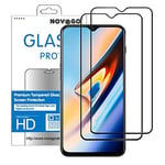 NOVAGO Compatible avec OnePlus 6T 1+6t Pack de 2 Films Protection Écran Verre trempé Résistant Couvre Tout l'écran (Noir)