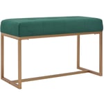 Banc 80 cm Banc de salon - Banc de table Vert Velours BV552739 Bonnevie