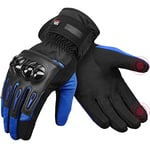 KEMIMOTO Gants de Moto Hiver Homologués 2KP CE, Gants à Trois Doigts Écran Tactile Imperméable, Protection Legère et Chaude, VTT, Activités en Plein air Femme et Homme Gants Tactiques