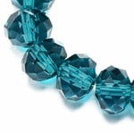 Teal Czech Crystal Glass Faceted Rondelle Beads 8 X 10mm 70+ Pcs Diy Jewellery