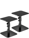 mywall HS31L Support de Table Universel, inclinable +/-15° avec Une Charge jusqu'à 15 kg, Noir, 2 Supports pour Enceintes