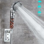 Pommeau de douche anti calcaire haute pression spa avec arrêt d'eau douchette 3 modes pulvérisation économie d'eau filtrant à main ou mural abs