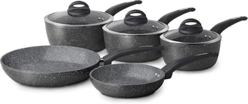 Tower Cerastone T81276 Forged 5 Piece Pan Set with Non-Stick Coating and Soft cm