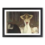 Big Box Art Ashes by Edvard Munch Framed Wall Art Picture Print Ready to Hang, Black A2 (62 x 45 cm)