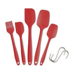 Ustensiles de Cuisine Spatules en Silicone Résistant à la Chaleur Spatule （5 Rouge）