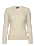 Cable-Knit Wool-Cashmere V-Neck Sweater Tops Knitwear Jumpers Cream Polo Ralph Lauren