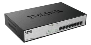 D-Link nätverksswitch, 8-portar, PoE