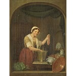 Artery8 De Ruyter The Kitchen Maid Portrait Painting Premium Wall Art Canvas Print 18X24 Inch