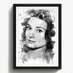 Arty Pie Framed Print Black A2 (24.5x18 Inch) Audrey Hepburn (9) V3, Wood, Multi-Colour, 60 x 42 x 2 cm