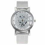 Yhden Koon Hopeinen Miesten Silikonirannellinen Kello Skeleton Fashion Temperament Quartz -Miesten Kello