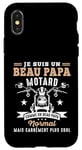 Coque pour iPhone X/XS Motard Beau Papa Moto Humour idée Cadeau Motorcycle Retraite