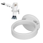 (White)Wall Mounted Hair Dryer Holder Rack Self Adhesive Space Saving Hair