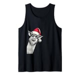 Pig Christmas Santa Hat Pajama Funny Pig Xmas Tank Top