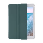 Amazon Brand Étui pour iPad 9/8/7 (modèle 2021/2020/2019, 9/8/7e génération), Coque arrière Transparente en TPU avec Support pour Stylo, Fonction Veille/réveil Automatique, Vert foncé