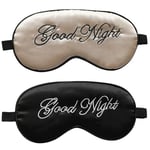 marysgift 2 Pack Eye Mask for Sleeping Unisex Silk Eye Masks Soft Blackout Sleeping Eye Cover Adjustable Headband Suitable for Travel Home Flying, YZ0119