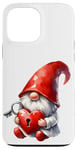 Coque pour iPhone 13 Pro Max Love Gnome And Red Heart Lock With Key For Valentines Day