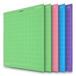 Variety Mats for Cricut Explore Air 2/Air/One/Maker StandardGrip/LightGripGrip/FrabricGrip Multiple Sticky Green Blue Purple Pink Cricket 12x12 Cutting Mats for Cricut 5 Pack