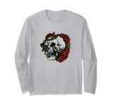 Human Skull Roses Life and Death Light Long Sleeve T-Shirt