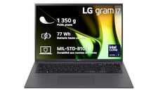 LG Gram 17Z90S-G.AA79F - PC Portable 17" 1350g, écran IPS QHD+ 16:10, Plateforme Intel® Evo™ Ultra 7 155H, RAM 16Go, SSD 1To NVMe, Intel Iris XE, Thunderbolt™ 4, Windows 11, Clavier AZERTY, Gris