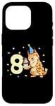 Coque pour iPhone 16 Pro Je suis 8 avec lynx - anniversaire enfant 8 ans