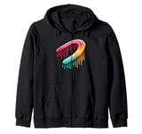 Dripping Paint Boomerang Thrower Boomerangs Zip Hoodie