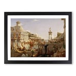 Course Of The Empire Consummation By Thomas Cole Classic Painting Framed Wall Art Print, Ready to Hang Picture for Living Room Bedroom Home Office Décor, Black A2 (64 x 46 cm)