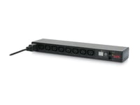 Apc Switched Rack Pdu - Strømfordelerenhet (Kan Monteres I Rack) - Ac 208-230 V - Ethernet, Rs-232 - Inngang: Iec 60320 C20 - Utgangskontakter: 8 (Power Iec 60320 C13) - 1U - 2.4 M Kabel - For P/N: Smtl1000rmi2uc, Smx1000c, Smx1500rm2uc, Smx1500rm2u