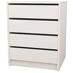 Commode / Meuble de rangement coloris blanc - Hauteur 61.4 x Longueur 50 x Profondeur 44 cm Pegane