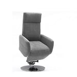 Cavadore Cobra Fauteuil Relax Inclinable, Réglable avec 2 Moteurs Électriques Et Fonction Releveur, avec Télécommande, Max 130 kg, L : 71 x 112 x 82 cm, Gris Clair