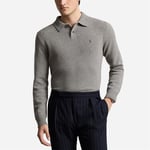 Wool-Cashmere Polo-Collar Sweater - Fawn Grey Heather