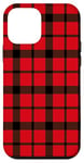 iPhone 12 mini Red Black Checkered Plaid Flannel Gingham Pattern Checker Case