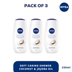 3X NIVEA SOFT CARING SHOWER COCONUT & JOJOBA OIL 250ml