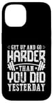 Coque pour iPhone 14 Citation d'entraînement de motivation pour les amateurs de fitness