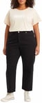 Levi's Women's Plus Size 501 Crop Jeans, Black Sprout, 22W