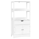 VASAGLE Meuble de Rangement de Salle de Bain, Armoire Haute, Bibliothèque, avec 2 Compartiments Ouverts, 1 Tiroir et 1 Placard, 32,5 x 60 x 122 cm, pour Salon, Cuisine, Bureau, Blanc BBC64WT