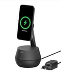 Belkin Support de téléphone Rotatif Pro avec détection Automatique et DockKit, Chargeur sans Fil MagSafe 15 W, Rotation à 360°, pour iPhone 15, 14, 13, 12, Adaptateur Secteur CA et câble de Recharge