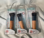 3 x QVS Flat Top Blusher & Blender Multi Use Brush