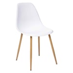 Lot de 2 chaises style scandinave Ava pieds métal imitation chêne Atmosphera Couleur: Blanc - Blanc