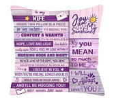 Bommex Wife Gift Ideas Gift for Wife from Husband Double-sided Wife Cushion Cover Throw Pillow Cover Wife Birthday Gift Valentine's Day Gift Anniversary (WIFE)