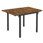 Vasagle Table de Salle à Manger Pliable, Table de Cuisine Extensible, Bureau, pour 2 à 4 Personnes, Rectangulaire, avec Abattants, pour Petits