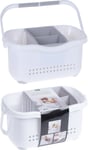 2Pc Sink Caddy White 4 Compartment Cleaning Storage Basket Sponge Holder Drainer