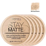 RIMMEL London Stay Matte Pressed Face Powder 14g - 004 Sandstorm *PACK OF 5*