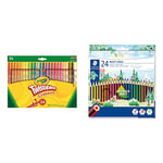 CRAYOLA Twistables Crayons, Pack of 24 & STAEDTLER 185 C24 Noris Colour Pencils - Assorted Colours (Pack of 24)