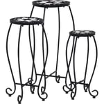 Vidaxl - Tables mosaïque 3 pcs noir et blanc Céramique