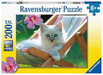 Ravensburger - Puzzle Enfant - Puzzle 200 pièces XXL - Chaton blanc - À partir de 8 ans - Puzzle de qualité supérieure - Carton épais et résistant - Animaux - 13289