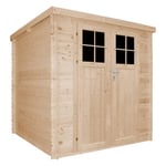 Abri de jardin en bois 3.53 m2 - Timbela M309F - l204xL204xH200 cm - Porte verrouillable de haute qualité