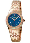 Ferre Milano FM1L089M0081 WoMens Dark Blue Dial Stainless Steel Watch - Rose Gold - One Size