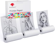 3 rouleaux-papier autocollant,semi-transparent papier thermique autocollant pour mini imprimante M02/M02Pro/M02S/M03/M03AS/M04S/M04AS,50mm