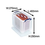 Really Useful Box Plastic Storage 24 Litre Transparent 270 x 290 x 465 mm