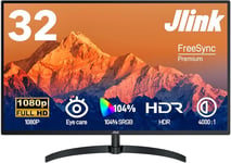 Moniteur PC Dalle VA FHD 32 Pouces, résolution 1920x1080P, 60Hz, Affichage 104% sRGB avec HDMI VGA, Audio 3,5 mm, HDR, écran avec Freesync, Inclinaison, Montage VESA.[G185]